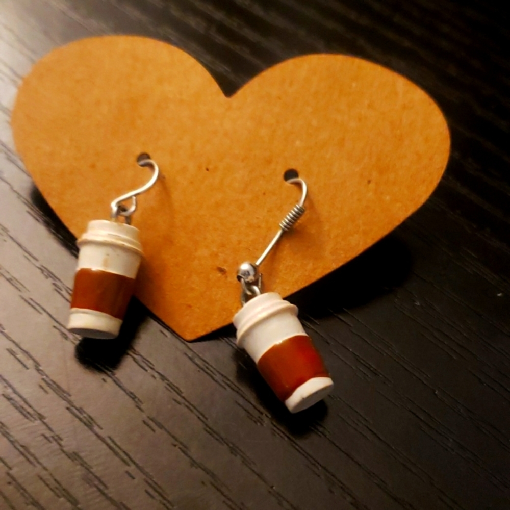 Cute coffee earrings